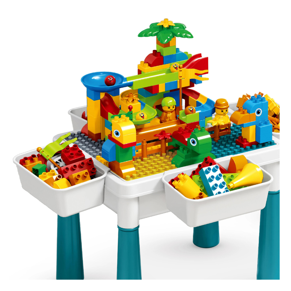GENERICO Mesa Lego Didactica Bloques Construccion 3d697 150 Piezas 1 Silla