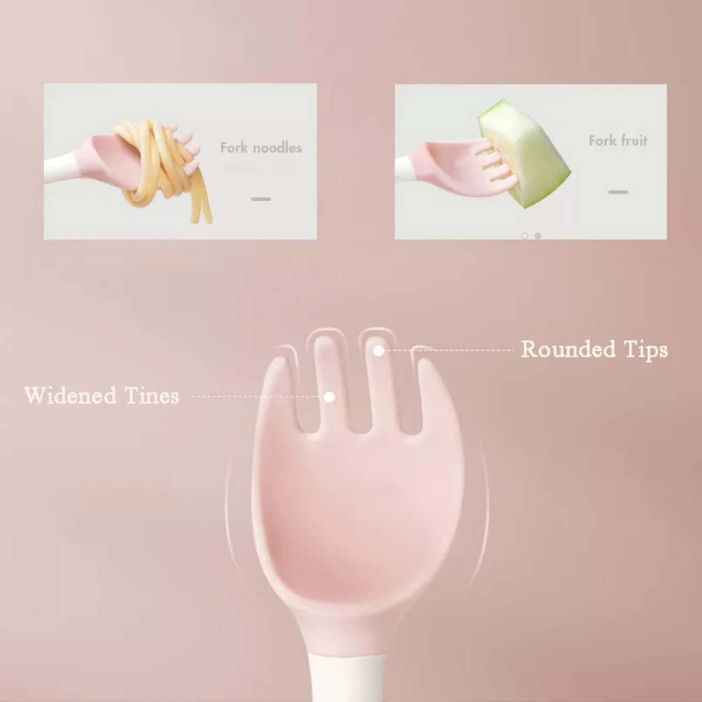 Cuchara Y Tenedor Flexible - Rosa