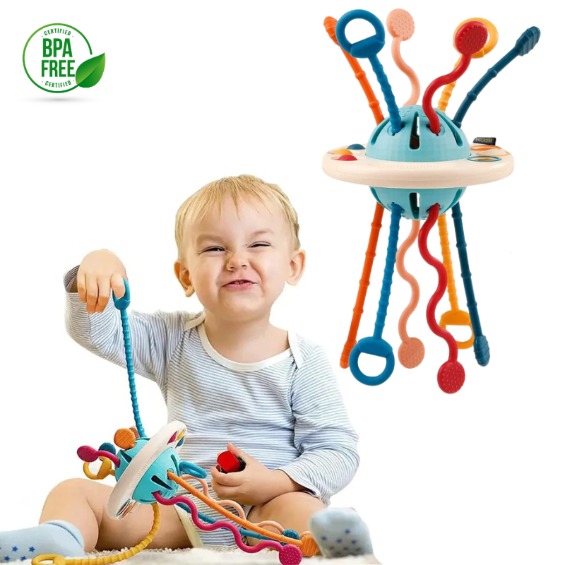Juguete Sensorial para Bebés Cuerda de Tracción 4 en 1