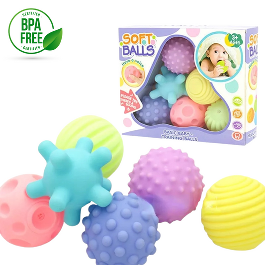 Juguete Sensorial Para Bebé Set De 6 Pelotas Texturizadas