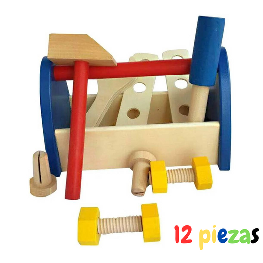 Caja Set de herramientas de madera para niños