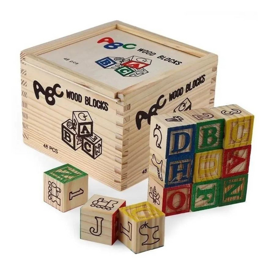 Cubo De Madera 48 Piezas Juguete Didactico Montessori