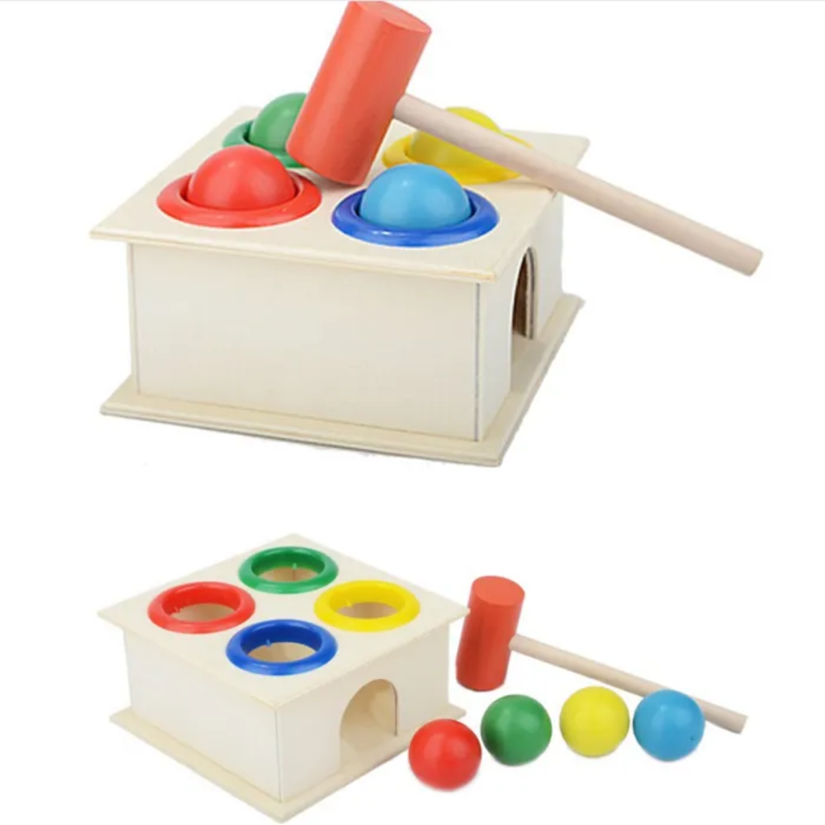 Caja Martillo Didactico Motricidad Juguete Madera Montessori