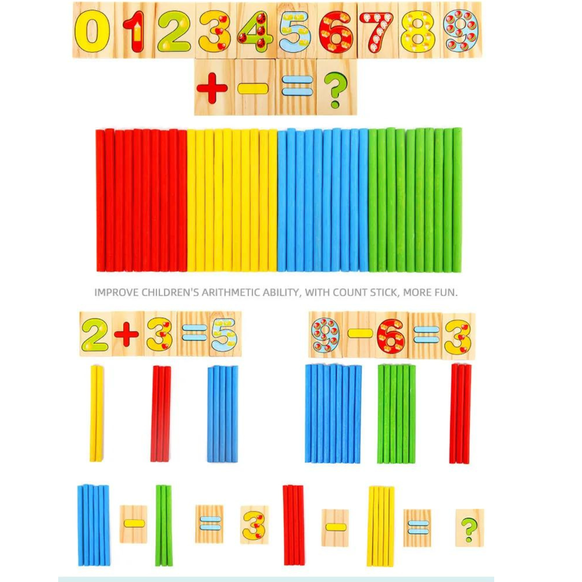 Juguete montessori aprender sumar restar letras y figuras