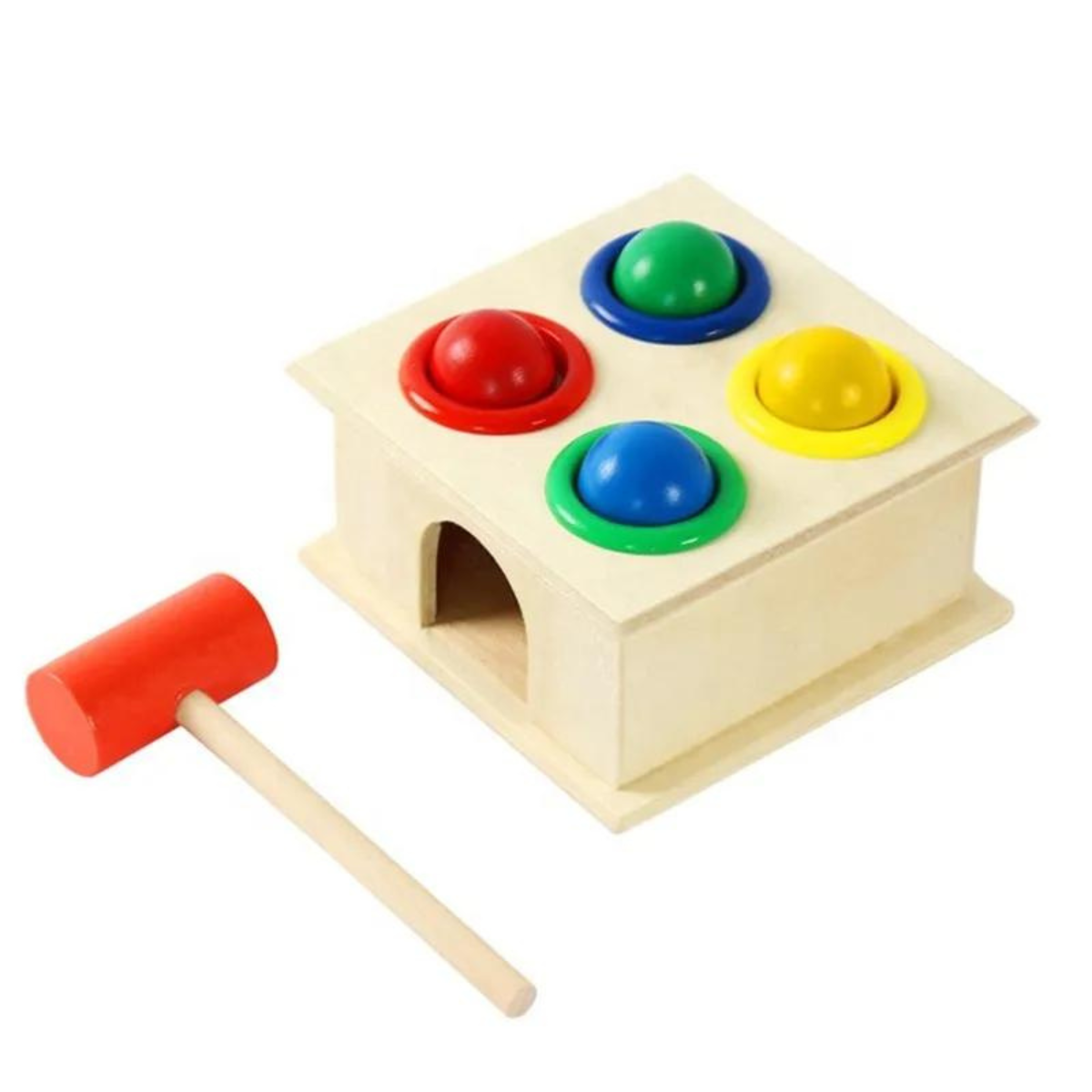 Caja Martillo Didactico Motricidad Juguete Madera Montessori